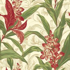 Roderick Wallpaper - Painted Paper Vibrant Wallpaper, Pattern Repeat, Wallpaper Design, Green Foliage, Painted Paper, Design Help, Lush Green, Interior Spaces, Lush