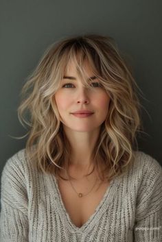 Trendy Haircuts with Bangs: Bobs, Lobs, Layers, and Curls Long Layers Medium Length Hair With Bangs, Balayage Hair Bangs, Long Bob Layers, Medium Shag With Bangs, Long Bob Wavy Hair, Trendy Haircuts With Bangs, Long Bob With Layers, Shaggy Layered Bobs, Medium Bobs