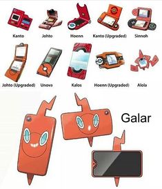 there are many different types of cell phones on this page, including one with eyes and nose