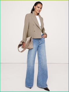 100% bovine leather. Medium leg. Square toed. Rectangular heel. Side zip fastening. 3.94 in heel Women’s Blazers, Sharp Shoulders, 2024 Outfits, Dream Aesthetic, Shoes Ideas, Petite Style, 2024 Style, Crop Blazer, Wool Flannel