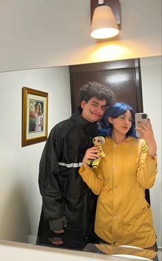 Halloween costume idea coraline wybie couple costumes Coraline And Whybee Costume, Coraline And Wybie Costume Ideas, Coraline And Wybie Costume Couple, Hot Coraline Costume, Coraline Costume Aesthetic, Wybie And Coraline Halloween, Coraline And Wybie Cosplay, Caroline And Wybie Costume, Coraline Couple Costume