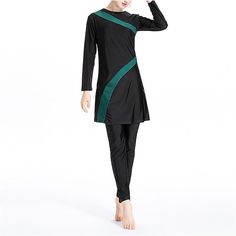 Green Long Sleeve Rash Guard For Swimming, Green Long Sleeve Swimwear For Sports, Green Long Sleeve Sports Swimwear, Fitted Green Long Sleeve Rash Guard, Fitted Long Sleeve Green Rash Guard, Green Stretch Long Sleeve Rash Guard, Green Long Sleeve Stretch Rash Guard, Green Stretch Long Sleeve Unitard, Green Long Sleeve Stretch Unitard