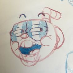 a drawing of a cartoon character wearing a mask