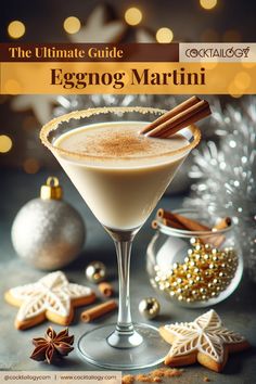 Eggnog Martini Cocktail Eggnog Martini Recipe Vanilla Vodka, Egg Nog Martini Recipe, Eggnog Amaretto Cocktail, Ginger Bread Martini, Christmas Eggnog Cocktails, Eggnog Espresso Martini, Martini Recipes Christmas, Christmas Martini Holiday Drinks, Fun Martinis