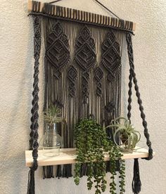 Accept natural and beautiful art plants with this aesthetic and versatile macrame shelf. The combination of macrame wall plant hanger and woven wall hanger creates a comfortable and simple way to decorate a wide variety of your empty spaces such as window, corner, hall, doorway, porch. Macrame hanging shelves are cute decorations in your bathroom, nursery room and sunroom for your home interior. Thanks so much for visiting decorationbohemianTR, we make macrame wall shelves in various colors, siz Macrame Wall Hanging Shelf Pattern Free, Macrame Bat Shelf, Macrame Shelf Tutorial Free, Macrame Hanging Corner Shelf, Shelf With Macrame Swag, Marcrame Shelf, Free Macrame Patterns Wall Shelves, Makrame Shelf, Macrame Wall Shelves