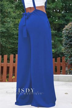 Fisdy - Pantalones anchos de cintura baja de estilo callejero en azul marino sólido y chic Casual Wide Leg Pants, Modern Urban, Pantalon Large, Urban Chic, Wholesale Fashion, Casual Street Style, Moda Fashion, Wide Leg Trousers, Wide Leg Pants