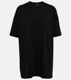 Oversized cotton jersey T-shirt in black - Wardrobe NYC | Mytheresa Cotton Top With Ribbed Neckline And Drop Shoulder, Oversized Crew Neck T-shirt, Crew Neck Ribbed Cotton Top, Crew Neck Cotton Top With Ribbed Neckline, Cotton Crew Neck Top With Ribbed Neckline, Cotton Crew Tops With Ribbed Neckline, Cotton T-shirt With Ribbed Crew Neck, Black Cotton Drop Shoulder Top, Black T-shirt With Ribbed Crew Neck