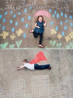 two people laying on the ground with an umbrella over their heads, and one person lying down