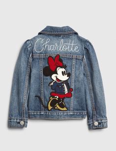 This jacket is the PERFECT accessory for your Magic Kingdom family vacation! Each jacket will have one name HAND EMBROIDERED in a chain stitch in WHITE Thread! Please message me with questions! **Denim runs SMALL so please ORDER UP A SIZE Each jacket is MADE TO ORDER and READY TO SHIP IN 10-15 Business Days!  PERSONALIZATION: 1. SELECT the size from drop down menu. 2. ENTER name as it should be written on the jacket Follow me on IG @sunshinecitykidsco and post #sunshinecitykidsco with your adorable Jackets! CARE: ✨Spot Clean when possible! ✨Air dry or tumble dry low ✨Do not dry clean Seller is not responsible for customers not following care instructions. SHOP DISCLAIMER/WAIVER Since these jackets are custom, I cannot accept returns or cancellations. If you have a problem with your jacket, Minnie Mouse Icon, Miki Mouse, Custom Jean Jacket, Gap Denim Jacket, Disney Jacket, Embroidered Jean Jacket, Kids Denim, Gap Jacket, Gap Jackets