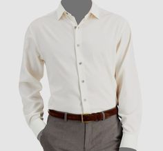 $65 Alfani Men's Ivory Regular-Fit Long-Sleeve Dress Shirt Size 15-15.5 32/33 Description Spread collar Imported Button cuffs Machine washable Cotton/polyester/spandex Wrinkle resistant; temperature regulating; stretch fabric About Us We sell only 100% authentic clothing from new with tags to gently used. We have a 100% authentic or money back guarantee on every item we sell. Items are listed daily so make sure to put us on your favorite! Most of our items come from a nationwide high end dept st Ivory Shirt Outfit, Groomsmen Shirts, Dark Academia Casual, Current Aesthetic, Off White Dress, Shirt Outfit Men, Shirt Dress Outfit, Mens Life, Long Sleeve Fitted Dress