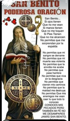 a poster with an image of saint benedict