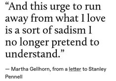 a quote from martha gellhorn about love