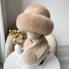 Great shopping ideas for Women's Real Mink Fur Hat + Real Mink Fur scarf Knitted Beanies Stretch Ski Cap , Womens Accessories Fur Hats For Women, Warm Winter Hats One Size, Warm Beige Hat One Size, Winter Acrylic Hat One Size, Beige One-size Hat For Cold Weather, One Size Acrylic Winter Hat, Brimmed Beanie For Winter, One Size, Winter Brimmed Hat One Size, Brimmed Winter Bonnet For Cold Weather