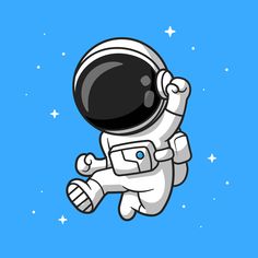 an astronaut floating in the sky with stars