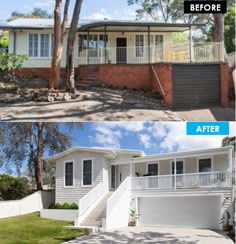 before and after photos of a house