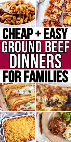 Hamburger meat recipes and easy quick dinner ideas for families on a budget. Beef Dishes For Dinner, Ground Beef Dishes For Dinner, Fast Easy Dinner For Family, Dinners Ground Beef, Meals To Make With Ground Beef, Dinners With Ground Beef, Hamburger Meat Recipes Ground, Baked Tortellini Recipes, Ground Beef Dinner Ideas