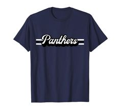 PRICES MAY VARY. Support your sports team with this vintage-inspired panthers mascot t-shirt. Great shirt for all sports teams, Football, Baseball, Soccer, Basketball, Track, Softball, Swim Team, Cheerleading, Marching Band. High School mascot, college, school spirit, fan Great gift idea for birthdays or Christmas for a Panthers sports fan in high school, middle school, elementary school or college! Retro Shirt Design, Graphic Tee, Black and White Stripe, Mens, Womens, Kids, youth, mom, dad, lit Band High School, Retro Shirt Design, High School Mascots, School Elementary, School Middle School, School Spirit Wear, College School, Swim Team, Sports T Shirt