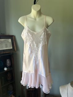 Check out VICTORIA SECRET GOLD LABEL PINK NIGHTIE RUFFLED HEM ASYMMETRICAL VTG MEDIUM, the latest item I added on eBay! #eBay #eBaySeller Nightie Outfit, Victoria's Secret Feminine Fitted Nightgown, Fitted Feminine Victoria's Secret Nightgown, Victoria's Secret Coquette Lace Sleepwear, Vintage Pink Victoria Secret, Victoria's Secret V-neck Nightgown For Summer, Victoria Secret Outfits, Gold Labels, Babydoll Dress