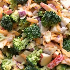 broccoli and pasta salad in a plastic container