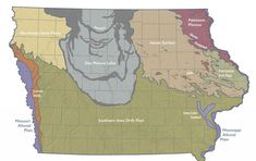 a map of the united states showing rivers, lakes and landforms in different colors