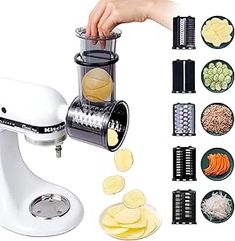 a hand is using a juicer to make fruit and vegetables