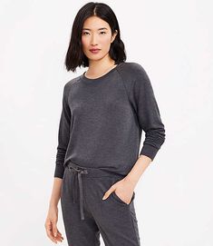 This is the fabric that started it all—think buttery soft and outrageously cozy with a bit of bounce. Warning: You may never take it off. Crew neck. Long sleeves. Fabrication:48% Rayon 48% Acrylic 4% Spandex,Garment Care:Machine Washable Lou & Grey Petite Signaturesoft Sweatshirt Size 2XS Dark Charcoal Grey Women's by Lou & Grey Size Petite - 2XS Dark Charcoal Grey Women's Signaturesoft, Crew, Neck, Long, Sleeve, Sweatshirt, Tops, 48%, Rayon, 48%, Acrylic, 4%, Spandex, Machine, Washable Best Fal Tokyo Street Fashion, Womens Crewneck, Petite Tops, Grunge Style, Soft Grunge, Doc Martens, Grey Women, Fall Sweaters, Grunge Outfits