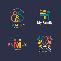 four logos for family and friends