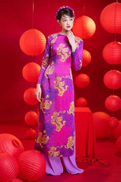 Coco Sheath Long Sleeved Brocade Ankle Length Ao Dai | MEAN BLVD Traditional Long Sleeve Ao Dai For Formal Occasions, Elegant Fitted Gold Ao Dai, Elegant Gold Fitted Ao Dai, Elegant Gold Ao Dai, Fitted Ao Dai With Long Sleeves For Evening, Festive Long Sleeve Ao Dai For Evening, Fitted Long Sleeve Ao Dai For Evening, Festive Long Sleeve Evening Ao Dai, Elegant Silk Ao Dai With Long Sleeves