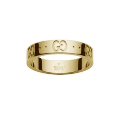 This ring features an iconic Gucci design with the House's GG monogram engraved all the way around the band. Crafted in 18k yellow gold, this ring is approximately 4mm in width. Made in Italy. This ring is a size 6.75. Gucci Style #: YBC073230001014 Platinum Rose Gold, Guccio Gucci, Gucci Jewelry, Golden Ring, Plain Bands, Gold Band Ring, Brown Diamond, Cartier Love Bracelet, Yellow Gold Ring