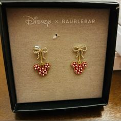 Questions? Leave A Comment Below! Silhouette Head, Gold Rhinestone Earrings, Mickey Earrings, Mouse Silhouette, Minnie Mouse Earrings, Baublebar Earrings, Mickey Mouse Earrings, Vintage Chanel Handbags, Mickey Mouse Christmas