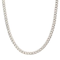 "This men's stainless steel flat curb chain necklace is the perfect stylish complement to his look. This men's stainless steel flat curb chain necklace is the perfect stylish complement to his look. Chain length: 22 in. Chain type: curb Clasp: lobster-claw Metal: stainless steel Finish: polished Packaging: boxed Please note, due to the high value of this item, a signature may be required upon delivery. Size: 22"". Color: Multicolor. Gender: male. Age Group: adult." Curb Chain Necklace, Necklace Size, Curb Chain, Chain Lengths, Lobster Claw, Chain Length, Chains Necklace, Diamond Necklace, Jewelry Watches