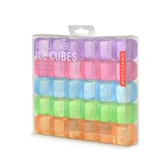 Kikkerland Bar Reusable Ice Cubes - Set of 30 Colored Ice Cubes, Reusable Ice Cubes, Plastic Ice Cubes, Pretty Cocktails, Kitchen Company, Kids Glasses, Ice Pack, Beverage Cooler, Pure Water