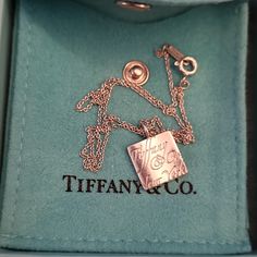 Host Pick Just In Gorgeous And Rare New Ten Dollars Off Anything Over 200 Tiffany Rare Square Silver Gorgeous Necklace In Pouch Box Bag New Never Wore 925 , All My Tiffanys Can Go Back Buff For Free Send Some Silver Cleaner Very Rare Words Gorgeous No Scratches None Of Mine Do All New 10 Dollars Off Anything Over 200 Designer Engraved Necklaces For Formal Occasions, Designer Engraved Rectangular Jewelry, Interlocking Circle Necklace, Tiffany And Co Necklace, Tiffany Diamond, 10 Dollars, Tiffany Necklace, Box Pouch, Silver Cleaner