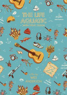 the life aquatic with steve zissou book cover art by awes anderson, 2013