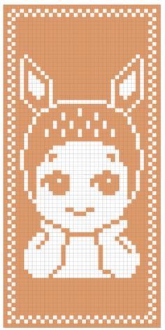 a cross stitch pattern with an image of a cat on it's face and the word