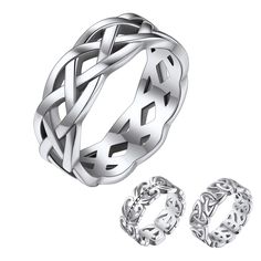 PRICES MAY VARY. 💕Celtic Knot Ring💕 Simple, yet elegant in design, this Celtic knot ring is amazinglyminimlaist and would be lovely on any woman's finger, but it still retains the immaculate complex design of the Celtic knot. The ancient Celtic knotwork and the cool whiteness of the silver will create a fantastic ring for any outfitd and any occasion. 💕 Eternity Band 💕 Celtic Knots represent eternity and never ending this can be in love, faith, loyalty, and friendship, a historical treasure Celtic Eternity Ring, Simple Celtic Knot, Irish Wedding Rings, Complex Design, Casual Rings, Celtic Knot Ring, Celtic Knotwork, Celtic Knots, Jewelry Lockets