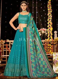 Buy Bridal Pink Zari Zarkan Embroidered Wedding Lehenga Choli In Germany Blue Sequin Lehenga, Choli Style, Sequins Lehenga Choli, Indo Western Lehenga, Sequins Lehenga, A Line Lehenga, Mirror Work Lehenga, Short Blouse, Indian Lehenga Choli