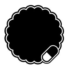 a black and white silhouette of a hair with a pill