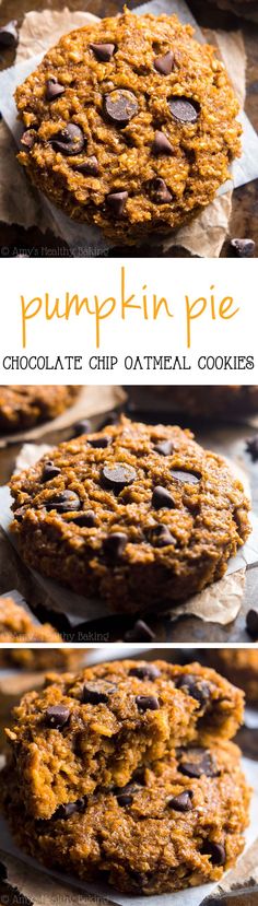 pumpkin pie chocolate chip oatmeal cookies