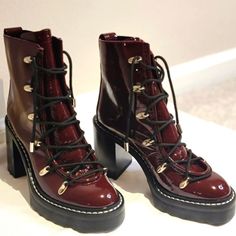 Made In Italy Rag & Bone Booties In Patent Leather Burgundy. Size European 37.5 These Boots Are Brand New Without Tags. I Purchased And They Are Alittle Snug In My Foot. I Am A Size 37.5 As Are These Boots; But They Do Run Alittle Small. These Are Insanely Cool Booties And A Rare Find! Burgundy Is The Couture Color Of 2023 Just Check In With Chanel! Burgundy Boots, Burgundy Lace, Moto Boots, Rag & Bone, Patent Leather, Bones, Rocker, Lace Up, Brand New