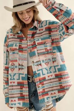 Women's Jacket Aztec Tribal Patttern Lapel Long Sleeve Oversize Geometric Loose Shirt Jacket Shacket Patterned Patchwork Outerwear For Fall, Casual Fall Outerwear With Geometric Pattern, Casual Long Sleeve Outerwear With Geometric Pattern, Multicolor Tops With Pockets For Fall, Bohemian Tops With Pockets For Fall, Patterned Long Sleeve Patchwork Outerwear, Bohemian Long Sleeve Tops With Pockets, Oversized Bohemian Outerwear With Pockets, Oversized Printed Winter Outerwear