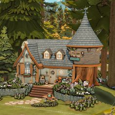 Sims 2 House, Cottagecore House, Danish House, Cottage Core House, Witch Cottage, Sims 4 House Design