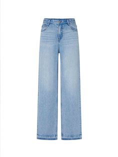 MO&Co. Women's Full Length Straight Jeans Features : - High-rise, straight fit- Button and zip closure- Five-pocket design, belt loops- Eco-Friendly Regenerated Fiber, comfy and soft Code: MBC2JENT05The back length of size M(27) is 108cmMATERIALS & CARE Material: 100% LyocellOur sizes might be a little different from US/EU sizes. Please refer to the size guide carefully before purchasing at the above description.REMINDER: All items are measured manually. Please note that it's reasonable that the Blue Bottoms With Button Closure And Straight Hem, Light Jeans Outfit, Straight Blue Jeans, Straight Cut Pants, Jeans Outfit Women, High Rise Straight Jeans, Jeans Light Blue, Light Jeans, Light Blue Jeans