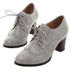 PRICES MAY VARY. [Item Type]: Retro lace-up block heel brogues shoes chunky high heels womens wingtip oxfords pumps [Main Material]: Synthetic upper,non-slip rubber sole [Heel Height]: Heel height approximately 2.56" [Item Features]: Women's stacked block high heel vintage wingtip oxfords pumps shoes, Lace up design easy slip on and off. Runs true to size, keep you comfy in all days.Available in multiple colors. [Occasion]: Women vintage oxfords pumps shoes perfect for masquerade, exhibition, wa Sepatu Pump, Heeled Brogues, Style Année 20, Oxford Shoes Heels, Chunky Heel Shoes, Oxford Heels, Block Heel Ankle Boots, Point Shoes, Leather Block Heels