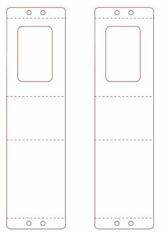 the back and front sides of a paper with two holes in each side, which are drawn