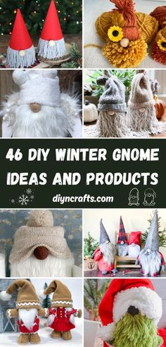 46 DIY Winter Gnome Ideas and Products Gnomes Made From Pinecones, Ice Skating Gnome, Elf Gnomes Diy, Diy Holiday Gnomes, Dog Gnomes Diy How To Make, How To Make A Gnome Diy Projects, Gnome Pots, Gnomes Diy How To Make, How To Make Gnomes