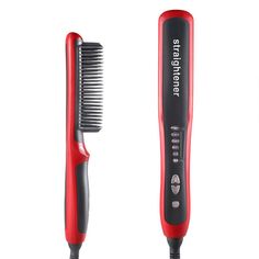 Hair Straightener Styling Comb – sususummer.com Straightening Comb, Ceramic Hair Straightener, Beard Straightening, Straighten Iron, Ceramic Hair, Hair Brush Straightener, Detangling Brush, Styling Comb, Makeup Bag Organization