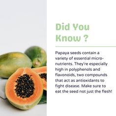 Pictures of papayas from on the left and text on the right telling you the benefits Papaya Seeds Benefits, Papaya Seeds How To Eat, How To Eat Papaya, Health Benefits Of Papaya, Benefits Of Papaya, Papaya Benefits, Papaya Nutrition Facts, Clean Gut, Papaya Fruit