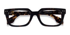 Dark Tortoise rectangle eyeglasses available in variety of colors to match any outfit. These stylish full-rim, large sized acetate eyeglasses include free single-vision prescription lenses, a case and a cleaning cloth. Tortoise Eyeglasses, Double Stud, Tortoise Glasses, Rectangle Eyeglasses, Glasses For Men, Frame Glasses, Modern Wardrobe, Fashion Pieces, Mens Glasses