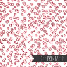 the free printable pattern is shown in red and white